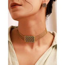 Voylla Woven Wonder Wavy Weave Choker Necklace Set