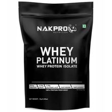 NAKPRO Platinum 100% Whey Protein Isolate Supplement Powder - Unflavoured