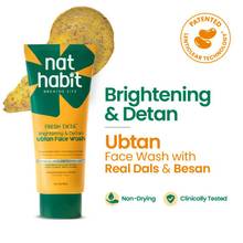 Nat Habit Brightening Ubtan Face Wash, Tikta for Dull Skin, Anti Aging with Wild Turmeric, All Skin