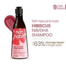 Nat Habit Five Oil Hibiscus Shampoo For Long Thick Hair, Sulphate Free Shampoo For Hair Fall Control