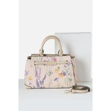 Van Heusen Womens Cream Floral Print Casual Satchel Bag