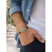 Digital Dress Room Men Multi-Color Evil Eye Hamsa Charm Rudraksha Bracelet