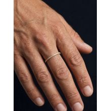 AQUASTREET Men White 18K Gold Plated Anti-Tarnish Thin Minimal Zircon Ring