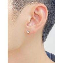 Peora Men Gold Plated 316L Stainless Steel Cz Studded Stud Earrings
