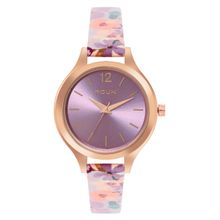 FCUK Women Analogue Watch With Floral Printed Leather Strap - FK00032D (M)
