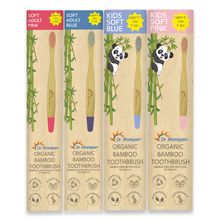 Dr. Morepen Organic Bamboo Toothbrush For Kids & Adults, Family Pack - 2 Kids & 2 Adults