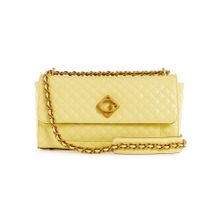 Guess Yellow Quilted Nerina Convertible Flap Crossbody Sling Bag