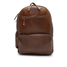 Teakwood Unisex Tan Brown Solid Leather Backpack
