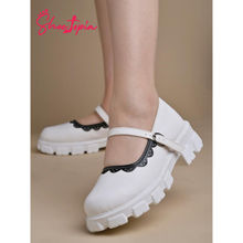 Shoetopia Round Toe White Mary Janes Bellies for Women