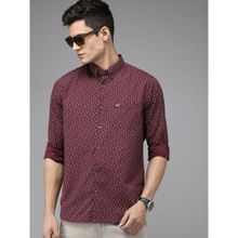 THE BEAR HOUSE Men Maroon Slim Fit Floral Printed Pure Cotton Casual Shirt