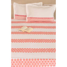 ADYA Honeycomb Hand Block Printed Cotton Bedsheet with Pillow Covers