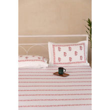 ADYA Hibiscus Tulip Hand Block Printed Cotton Bedsheet with Pillow Covers