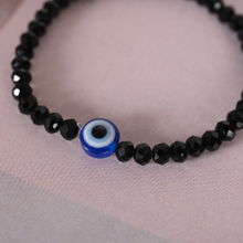 NVR Unisex Multi-Colour Evil Eye Crystal Elasticated Bracelet