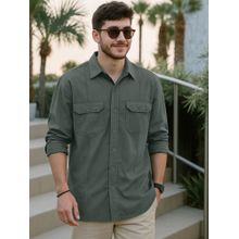 Bewakoof Men's Grey Oversized Cargo Shirt