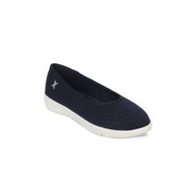 Carlton London Textile Woven Navy Blue Ballerinas