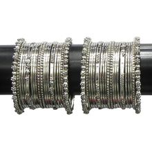 Youbella Jewellery Traditional Silver Plated Oxidized Bracelet Bangles Set
