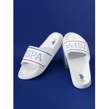 U.S. POLO ASSN. Mens White Cloyee 6.0 Sliders