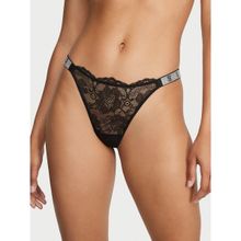 Victoria's Secret Very Sexy Shine Strap Lace Thong Panty - Black