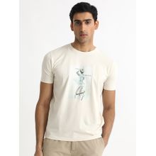 Rare Rabbit Off White Graphic T Shirt with Branding