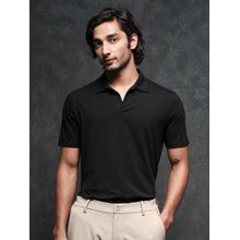 Rare Rabbit Black Premium Silk Touch Polo T-Shirt