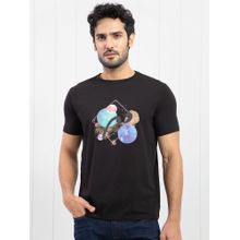 Rare Rabbit Black Graphic T Shirt with Branding