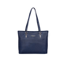 Esbeda Blue Color Embossed Textured Handbag