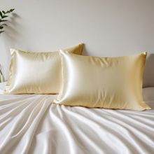 Layers Micro Satin Silk Gold Taupe Pillow Covers - Pack of 2