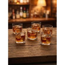 Trovea's Transparent The Crosscut Square Whiskey Glasses (Pack of 6)
