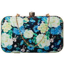 Parizaat By Shadab Khan Black Floral Colorful Printed Clutch