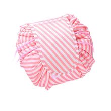 Awestuffs Deluxe Drawstring Cosmetic & Makeup Bag Organizer, Toiletry Bag For Travel-Pink