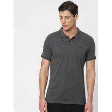 Jack & Jones Men Solid Grey Polo T-Shirt