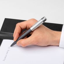 Hugo Boss Gear Ribs Ballpoint Pen - Grey & Silver