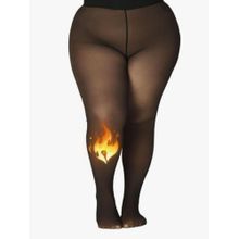 G Heist Women Plus Size Dual-Toned High Waist Fleece Winter Fur Stockings