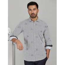 Albino Grey Cotton Casual Full Sleeves Shirt