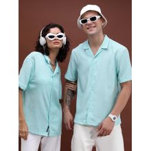 HIGHLANDER Blue Textured Relaxed Fit Casual Shirt