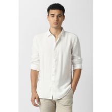Van Heusen Men White Solid Full Sleeves Party Casual Shirt