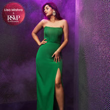 RSVP by Nykaa Fashion Green Tube Neck Solid Gown
