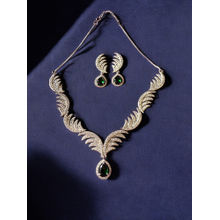 Rebekah Multi-Color Rhodium Plated Stone Necklace with Earrings