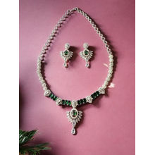 Rebekah Multi-Color Rhodium Plated Cubic Zircon Stone Necklace with Earrings