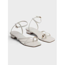 Twenty Dresses by Nykaa Fashion White Ankle Strap Toe Ring Flats for Women
