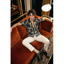 Simon Carter Black Printed Half Sleeves Casual Shirt