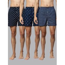 Urban Scottish Men's Multicolor Print Pure Cotton Boxers (Pack of 3)