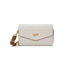 Lavie Luxe White Synthetic Leather Printed Slingbag with Detachable Strap