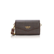 Lavie Luxe Brown Synthetic Leather Printed Slingbag with Detachable Strap