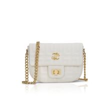 Lavie Signature Off White Synthetic Leather Textured Slingbag