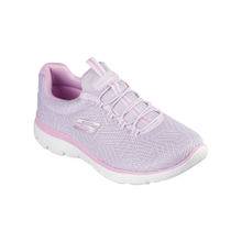 SKECHERS Women BILLION - OVER THE TOP Purple Slip On Sneakers