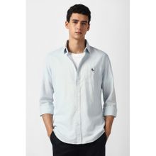Van Heusen Men Blue Solid Casual Shirt