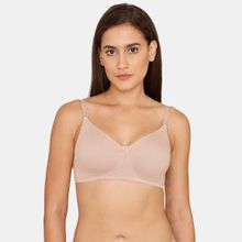Zivame Double Layered Non-Wired 3-4th Coverage Backless Bra Roebuck-Beige