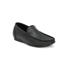 Hitz Men's Black Synthetic Slip-On Comfort Loafer Shoes