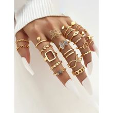 Jewels Galaxy Gold Plated Stackable Rings (Pack of 23)